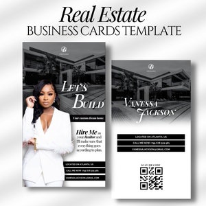 Real Estate Business Card, Real Estate Template, Canva Template Real Estate Marketing, Homeowner, Open House, Realtor Branding, Realtor Card