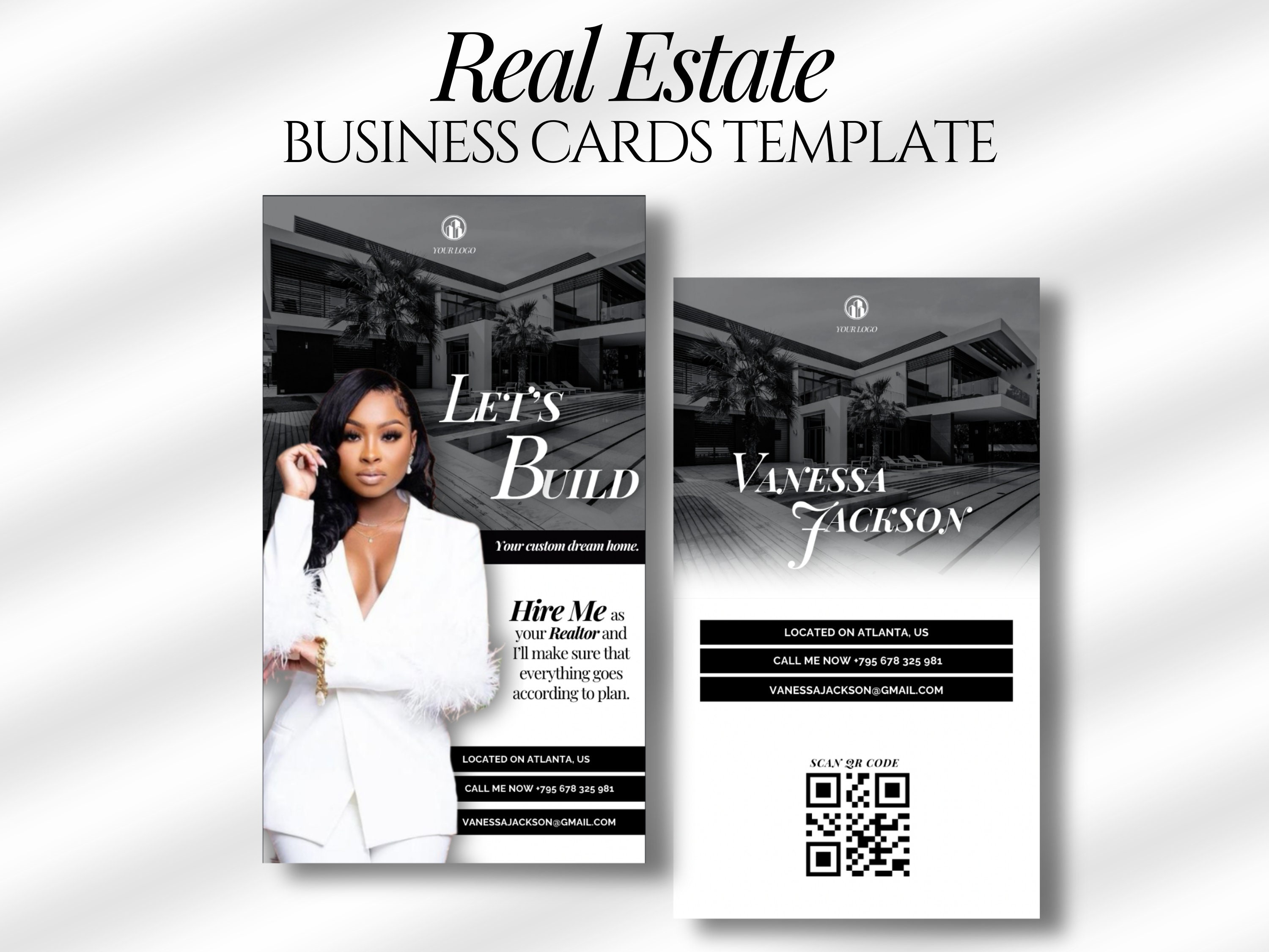 Real Estate Business Card, Real Estate Template, Canva Template Real Estate Marketing, Homeowner, Open House, Realtor Branding, Realtor Card