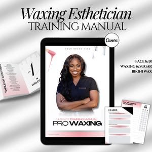 Waxing Training Manual Template |Theory exam | Esthetician Ebook Template| Face Bikini Body Hard Wax Soft Wax, Hair Removal, Waxing Sugaring