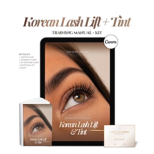 Korean Lash Lift Tint Training Manual l Korean Lash Lift Training Manual l Editable Guide Trainers Students l Korean Lash Lift Course, Canva