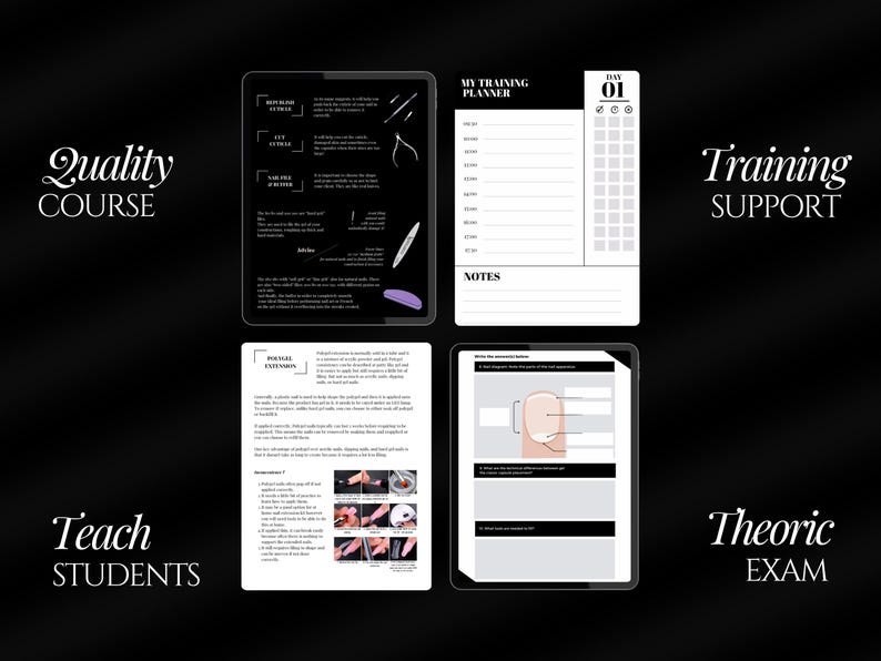 Nail Tech Training Manual Template | Certificate Template |Theory exam |Nails Instructor Ebook Template |Beginners Guide |Nail Course image 3
