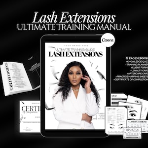 Lash Training Manual, Classic Hybrid Volume Training Guide, Lash Certificate, Lash Tech Template, Canva Template, Lash Client Consent Forms