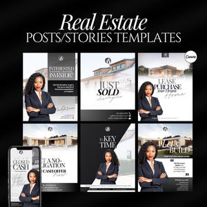 Real Estate Instagram Posts & Stories Templates for Canva | Branding kit | Realtor Template | Social Media Templates | Real Estate Marketing