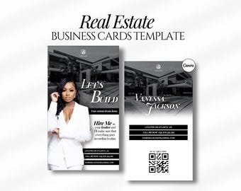 Real Estate Business Card, Real Estate Template, Canva Template Real Estate Marketing, Homeowner, Open House, Realtor Branding, Realtor Card