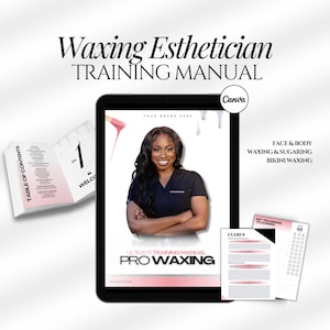Waxing Training Manual Template |Theory exam | Esthetician Ebook Template| Face Bikini Body Hard Wax Soft Wax, Hair Removal, Waxing Sugaring