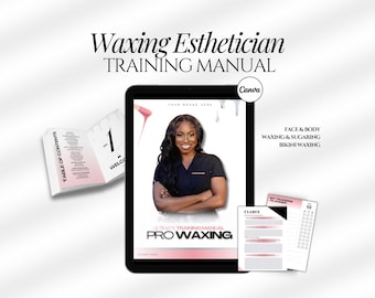 Waxing Training Manual Template |Theory exam | Esthetician Ebook Template| Face Bikini Body Hard Wax Soft Wax, Hair Removal, Waxing Sugaring