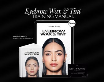 Eyebrow Wax & Tint Training Manual - Editable Course Brow Waxing and Tinting Trainers and Beauty Academies,  Eyebrow Tinting Manual , Canva