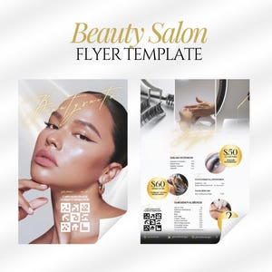 Beauty Flyer Brand Awareness Templates, Hair Nail Makeup Salon, Editable, Printable, Promotion, Modern Minimalist, PMU Ads Instagram flyer