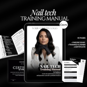Nail Tech Training Manual Template | Certificate Template |Theory exam |Nails Instructor Ebook Template |Beginners Guide |Nail Course