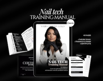 Nail Tech Training Manual Template | Certificate Template |Theory exam |Nails Instructor Ebook Template |Beginners Guide |Nail Course