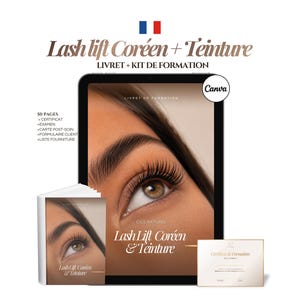 Libro de formación Lash Lift Coréen et Teinture, Korean Lash Lift & Tint, Technicienne de cils, Lash Manual l Rehaussement de cilformation