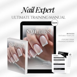 Nail Tech Training Manual Template |Theory exam |Nails Instructor Ebook Template| Beginners Nail Course Acrylic Nail Editable Training Guide
