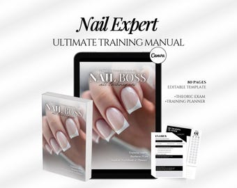Nail Tech Training Manual Template |Theory exam |Nails Instructor Ebook Template| Beginners Nail Course Acrylic Nail Editable Training Guide