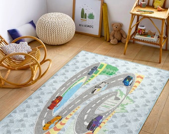 Racedeken kinderen | Car Track-speelkleed| Transporttapijt|Cadeau voor kinderen