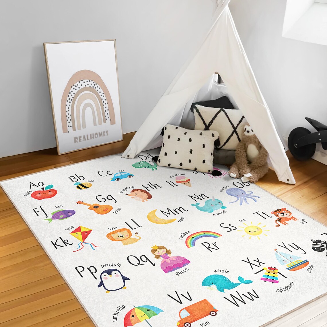 Animal Alphabet Nursery Rug | Educational Kids Play Mat|abc Toddler ...