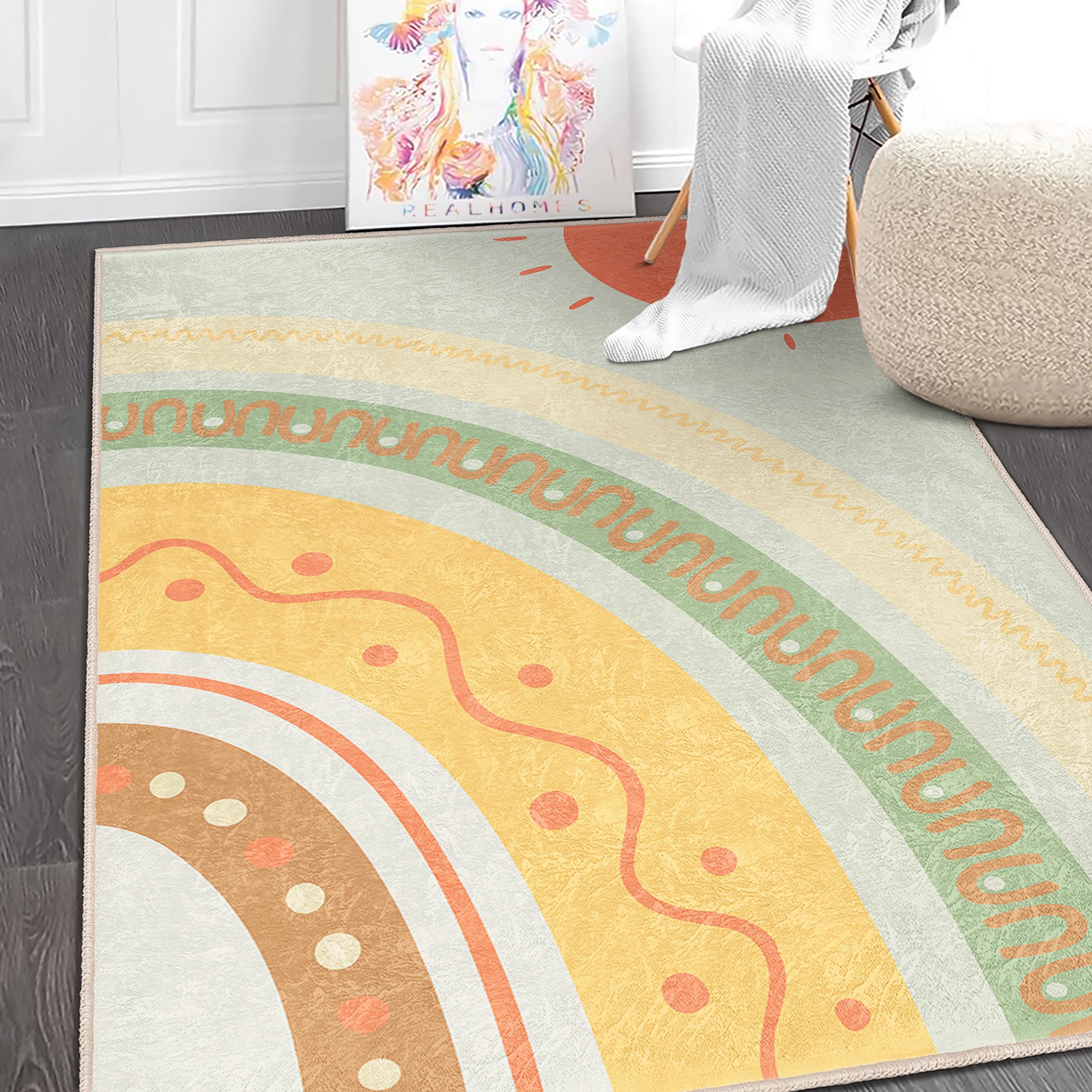 Pastel Rainbow Kids Activity Rug|scandinavian Kids Room Decor|color ...