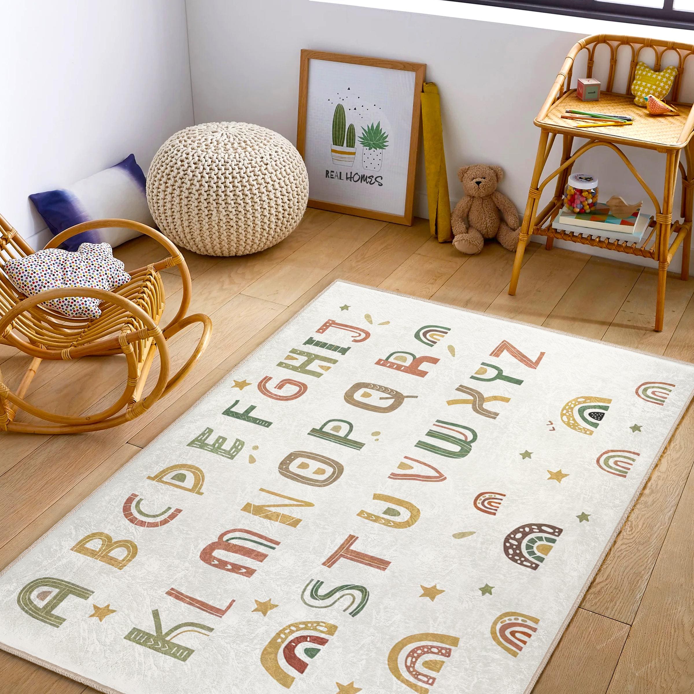 ABC Kids Room Rug|alphabet Kids Mat|colorful Kids Carpet|educational ...