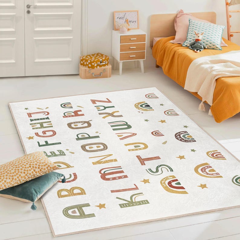 ABC Kids Room Rug|alphabet Kids Mat|colorful Kids Carpet|educational ...