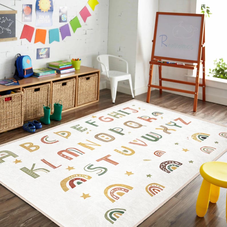 ABC Kids Room Rug|alphabet Kids Mat|colorful Kids Carpet|educational ...