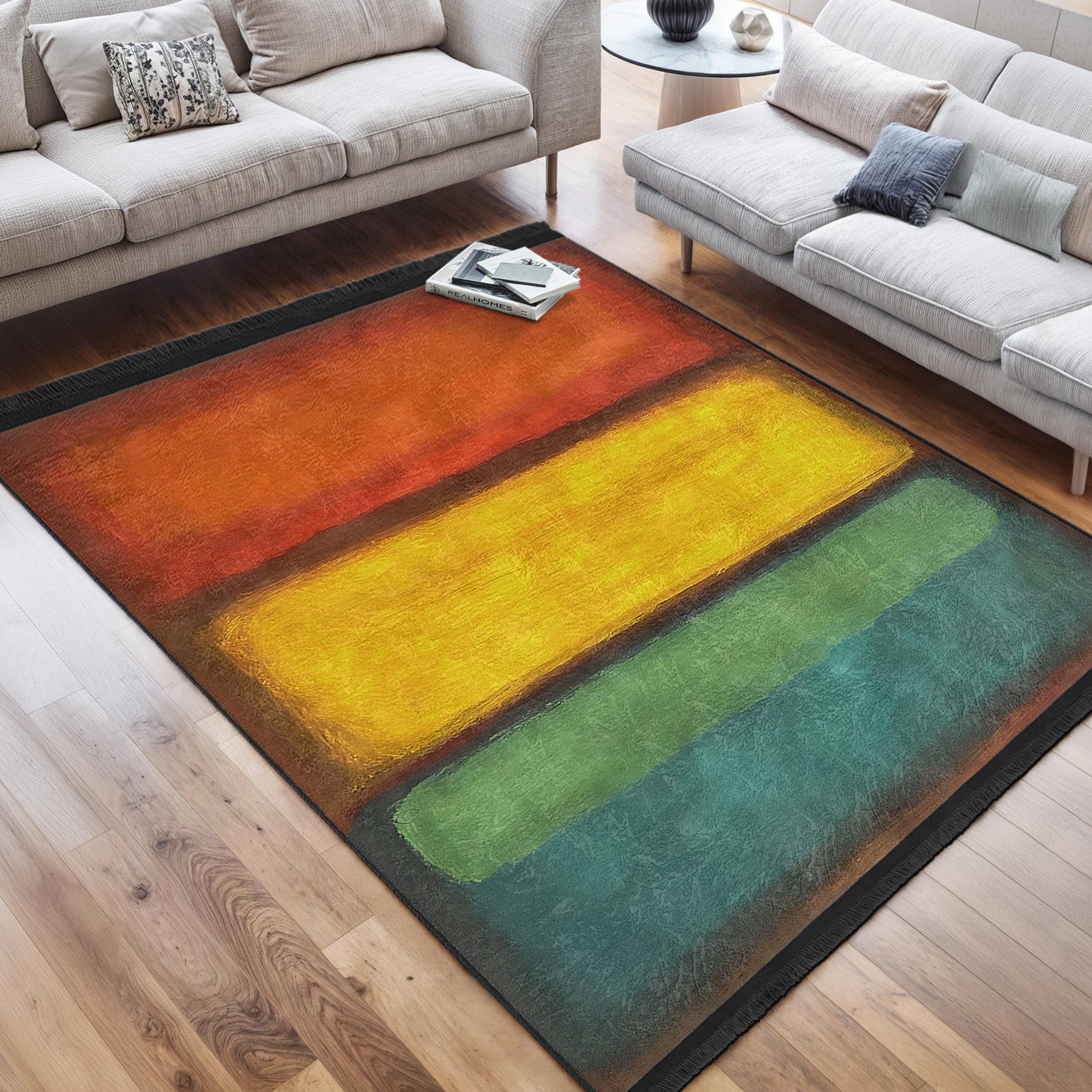 Riviere Rothko Rug Rothko Inspired Rug | Color Block Modern Art Carpet, Non-slip - Etsy