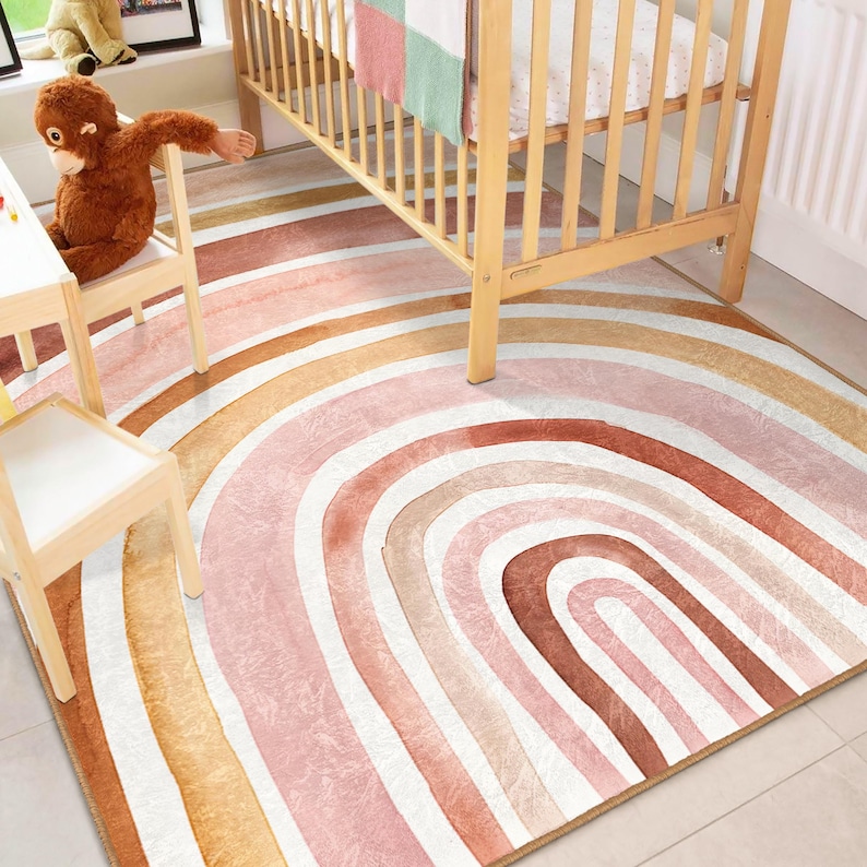Baby Rooom Rugs Colorful Rainbow Kids Rug|pastel Colored Nursery Carpet|boho Baby Room ...