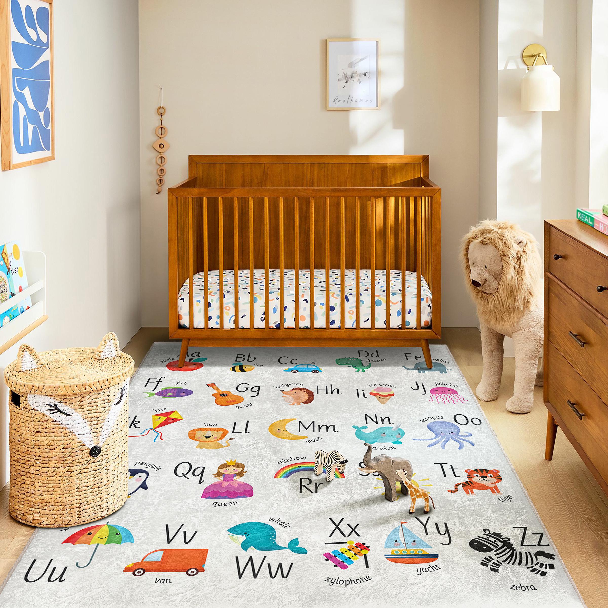 Animal Alphabet Nursery Rug | Educational Kids Play Mat|abc Toddler ...
