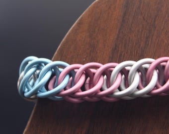Transgender Pride Chainmail Bracelet