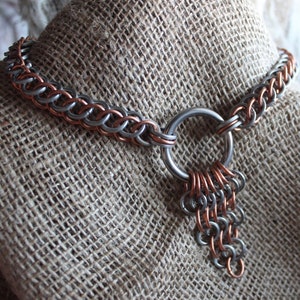 Out Of The Loop Chainmaille Copper and Steel Locking Drip Collar