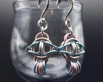 Evil Eye Trans Pride Chainmail Öronvikter