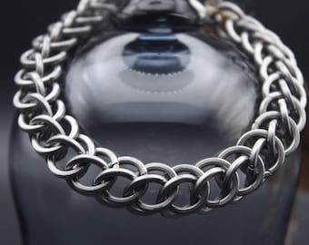 Out Of The Loop Chainmaille Steel Square Wire Woven Narrow Bracelet