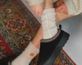 Stylish socks | hand-knit | premium alpaca wool | natural wool | minimalist style