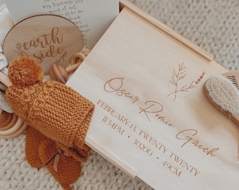 Personalised Wooden Baby Keepsake Box | Custom Baby Memory Box | New Baby Gift