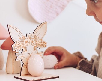 Personalized Plywood Easter Egg Holder – Bunny Decor