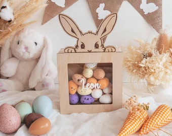 Personalized Easter Egg Holder – Peeking Bunny Design, Kids Easter Gift