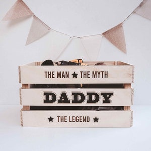 Large Wooden Father's Day Crate - Dad's wooden gift box, Gift for Dad, Crate for Daddy