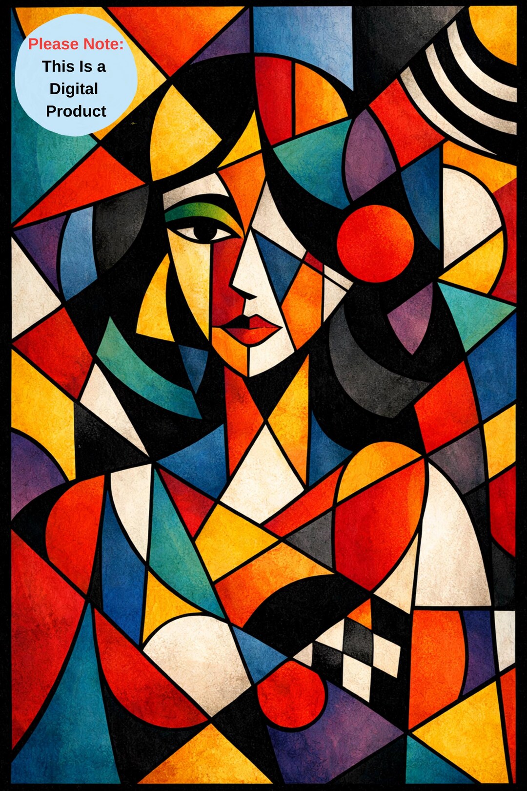 Modern Cubist Portrait Print – Abstract Geometric Woman Wall Art | Bold ...