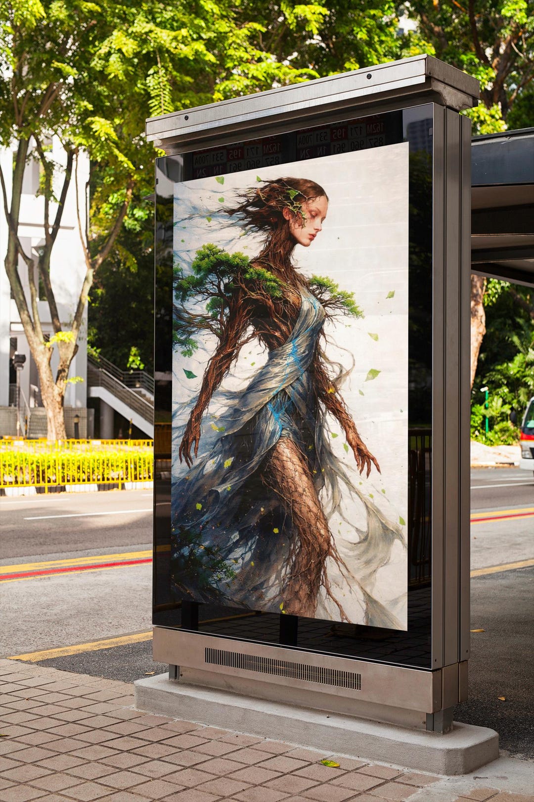 Tree Woman Wall Art Printable, Nature Goddess Digital Downlod, Surreal ...