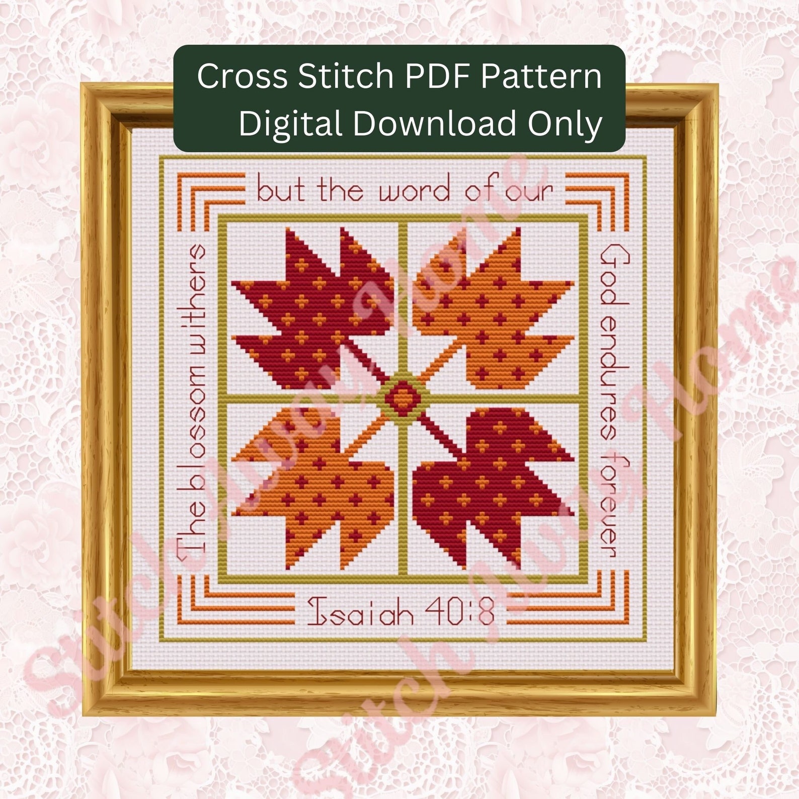 Word of God Endures Forever Cross Stitch Pattern, Scripture Cross ...