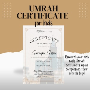 Omra Umrah Umra Zertifikat Zertifikat für Kinder (nur digital erhältlich)