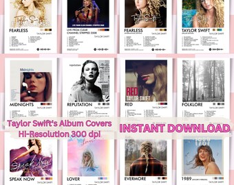 20+TS Album Poster Set, Taylor Swft Digital Art, Tylor Swift Album Cover Art, Taylor Swft Era Printables, Taylor's Vrsion