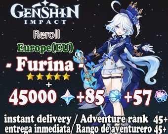 EU Instant Delivery | Europe Server | 45000+ Primogems | Genshin Impact Furina AR45+