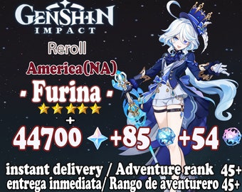 NA Instant Delivery | America Server | 44700+ Primogems | Genshin Impact Furina AR50+