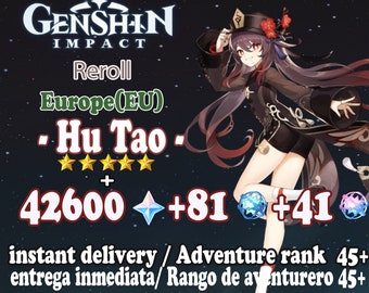 EU Instant Delivery | Europe Server | 42600+ Primogems | Genshin Impact Hu Tao AR45+