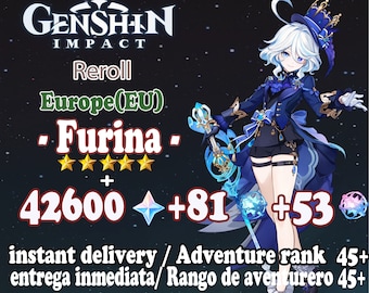 EU Instant Delivery | Europe Server | 42600+ Primogems | Genshin Impact Furina AR45+