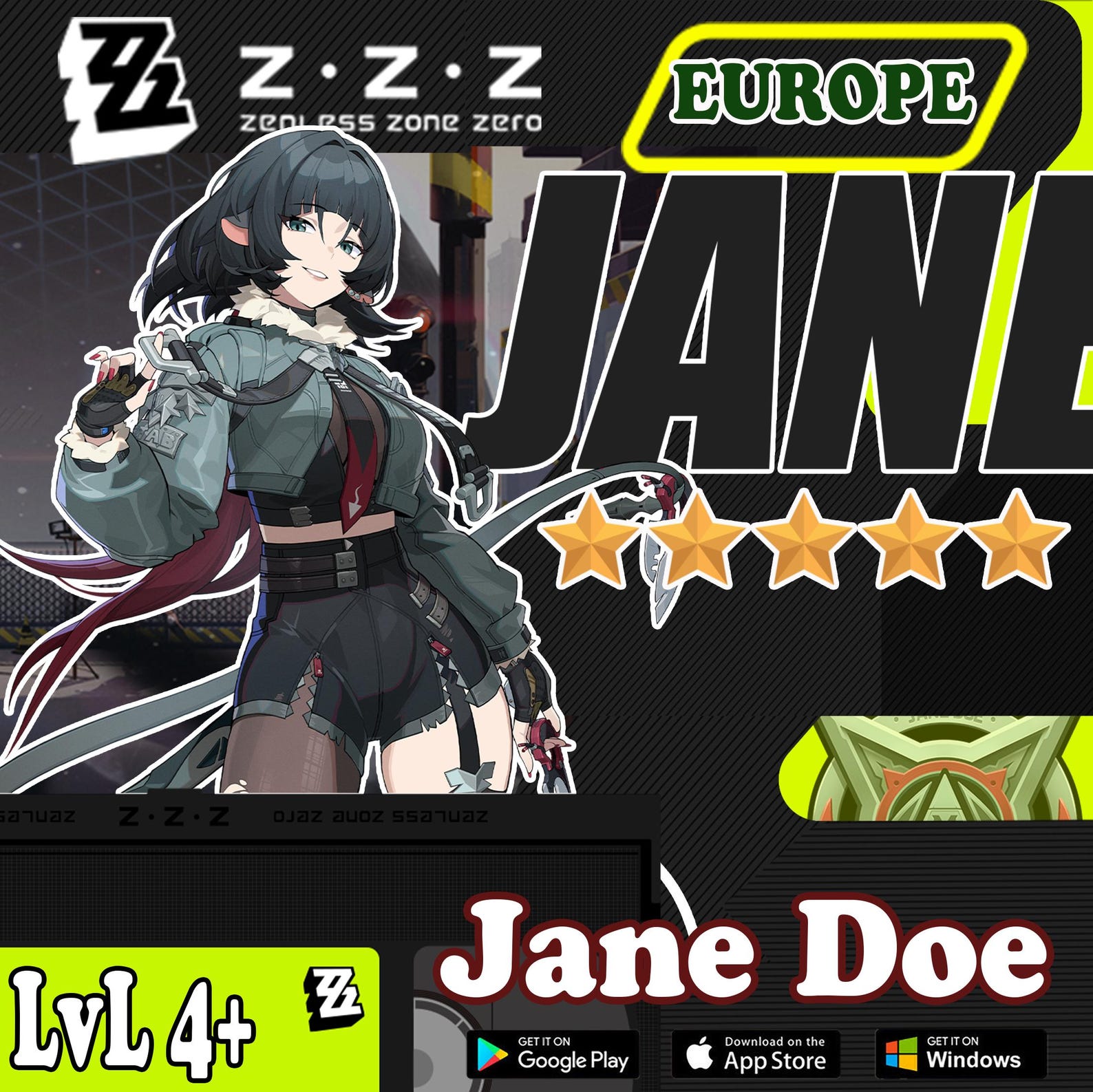 EU Instant Delivery Europeserver Zenless Zone Zero Jane Doe NV 4 Etsy