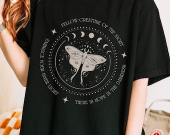 Luna Moth Shirt Whimsigoth Shirt Lunar Moth Shirt Celestial Shirt Whimsigoth Clothing Mystical Shirt Moon Phase Shirt Moth T Shirt Self Care