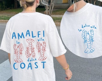 Camisa Costa de Amalfi Camisa La Dolce Vita Camisa Chica Tomate Camisa Chica Tomate Camisa Langosta Verano Camisa Italia Nieta Costera Abuela Costera