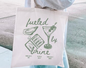 Dirty Martini Tote Bag Tinned Fish Tote Sardines Tote Oyster Tote Tin Fish Tote Bartender Gift Dirty Martini Bag Old Money Aesthetic Tote