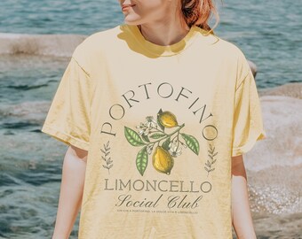 Portofino Hemd Limoncello Social Club Rundhalsausschnitt Hemd Cin Cin La Dolce Vita Hemd Altes Geld Ästhetisches Hemd Dolce Vita Tomate Mädchen Sommer