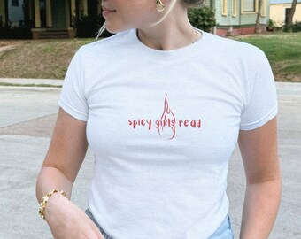 Spicy Girls Read 90s baby-T-shirt Hot Girls Read Baby Tee Reading is sexy smut Reading Shirt Downtown Girl baby-T-shirt Booklover Baby-T-shirt Smut Tee